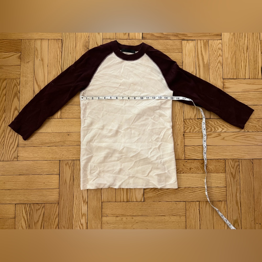 Alexander Wang wool knit burgundy baseball tee (flawed)
